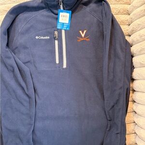 Columbia 1/4 Zip Fleece Pullover UVA Cavaliers Navy NWT
